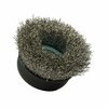 Forney Command PRO Cup Brush, Crimped, Stainless Steel, 2-3/4 in x .014 in x 5/8 in-11 72801